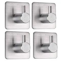 Combo 4 Móc Dán Inox Treo Tường Chắc Chắn - Móc Dán Chống Nước Tiện Dụng Cho Nhà Bếp, Nhà Tắm, Thiết Kế Hiện Đại
