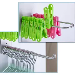 Giá Treo Móc Kẹp Phơi Đồ Inox SUS304 Dán Tường 2 Tầng - Tiện Lợi Treo Quần Áo Gọn Gàng Trong Gia Đình