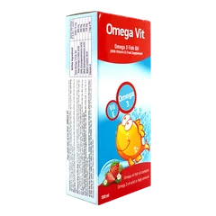 Siro Omega Vit Đỏ - Bổ Sung Omega 3, EPA, DHA & Vitamin E Cho Trẻ Sơ Sinh Đến 10 Tuổi, Tăng Cường Phát Triển Trí Não Và Thị Lực