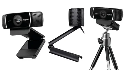 Webcam Logitech C922 Pro HD với mic kép - Học trực tuyến, Hội họp và Livestream chất lượng 1080p/30fps, tương thích Windows và MacOS