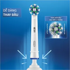 Bàn Chải Đánh Răng Điện Oral-B Pro 100 - Công Nghệ Làm Sạch Đột Phá, Tay Cầm Chống Nước, Hỗ Trợ Chăm Sóc Răng Miệng Toàn Diện