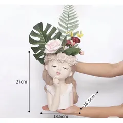 Bình Hoa Hình Cô Gái Độc Đáo DG-18 - Trang Trí Nhà Cửa Tinh Tế, Quà Tặng Ý Nghĩa Cho Người Thân, Bạn Bè - Chất Liệu Bền Bỉ, Kích Thước 27x18.5cm