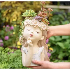 Bình Hoa Hình Cô Gái Độc Đáo DG-18 - Trang Trí Nhà Cửa Tinh Tế, Quà Tặng Ý Nghĩa Cho Người Thân, Bạn Bè - Chất Liệu Bền Bỉ, Kích Thước 27x18.5cm