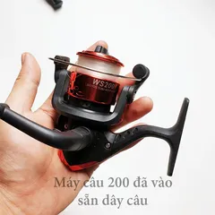 Bộ cần câu 2 khúc đặc kèm máy 200 cuốn cước và phụ kiện - Cần câu thông minh cho trải nghiệm câu cá hoàn hảo