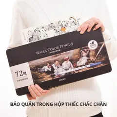 Bút Chì Màu Nước Cao Cấp Deli Kèm Cọ Tán 24/36/48 Màu - Chất Lượng Sắc Tố Cao, Dễ Tán Màu Trên Giấy