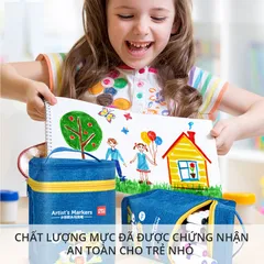 Bút màu marker 2 đầu Deli 70808 - Bút vẽ nghệ thuật, tô màu cho người mới và chuyên nghiệp, mực chất lượng cao, không lem, 30-80 màu sắc sặc sỡ.
