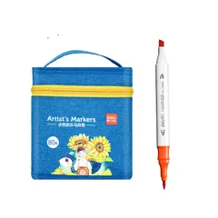 Bút màu marker 2 đầu Deli 70808 - Bút vẽ nghệ thuật, tô màu cho người mới và chuyên nghiệp, mực chất lượng cao, không lem, 30-80 màu sắc sặc sỡ.