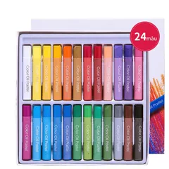 Bút sáp dầu chuyên nghiệp Deli - Hộp giấy 24/48 màu, dễ tô màu, chất liệu tốt, mùi thơm dễ chịu, màu sắc tươi sáng, dễ mang theo.