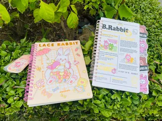 Combo 2 Sổ Lò Xo A5 Rabbit Đáng Yêu - Phụ Kiện Học Tập Tiện Lợi Kích Thước 14.8 x 21cm
