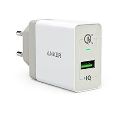 Củ sạc Anker PowerPort+ 1 QC 3.0 chân cắm tròn - Sạc nhanh Qualcomm Quick Charge 3.0 cho Smartphone và Tablet, Màu Đen và Trắng