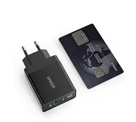 Củ sạc Anker PowerPort+ 1 QC 3.0 chân cắm tròn - Sạc nhanh Qualcomm Quick Charge 3.0 cho Smartphone và Tablet, Màu Đen và Trắng