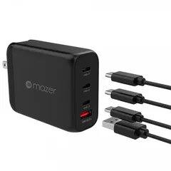 Củ sạc Mazer Infinite Boost GaN PD120W - Sạc nhanh 120W với 4 cổng USB, công nghệ GaN và bộ chuyển đổi quốc tế tiện dụng