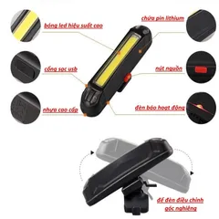Đèn Hậu Xe Đạp Nháy 2 Màu Xanh Đỏ BMN01 Chống Nước - An Toàn Giao Thông, Đèn LED Sáng Rõ, Gắn Cọc Yên Xe Đạp