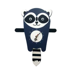 Đồng hồ treo tường Gấu Mèo Racoon dễ thương - Trang trí phòng cho bé, màu sắc tươi sáng, thiết kế độc đáo, quà tặng lý tưởng cho trẻ em