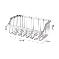 Giá treo đựng đồ Inox Hobby KTC - Kệ rổ treo chén bát, rau củ tiện lợi kèm keo dán, chịu lực lên đến 8kg