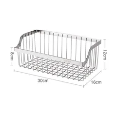 Giá treo đựng đồ Inox Hobby KTC - Kệ rổ treo chén bát, rau củ tiện lợi kèm keo dán, chịu lực lên đến 8kg