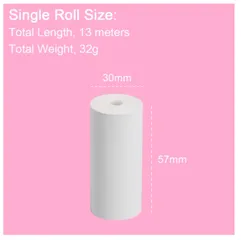 Giấy In Nhiệt Cho Máy Ảnh Lấy Ngay Kids Camera - Bộ 3 Cuộn 57mm Nền Màu Hồng Vàng Xanh, Chất Lượng Hình Ảnh Sắc Nét