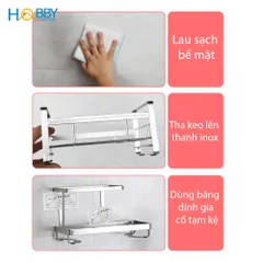 Kệ để dụng cụ rửa bát đa năng Hobby KRC1 - Thông minh và tiện lợi cho nhà bếp, có khay hứng nước, chất liệu inox SUS304