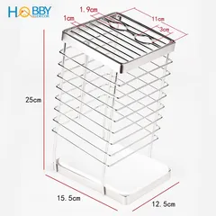 Kệ đựng dao kéo Hobby KDD25 - Đồ gia dụng tiện lợi có khay hứng nước, chất liệu inox không gỉ, nhiều ngăn chứa tiện dụng cho bếp.