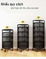 Kệ xoay đựng đồ đa năng nhiều tầng - Kệ trang trí tiện dụng, linh hoạt di chuyển, giữ gìn thực phẩm tươi lâu hơn