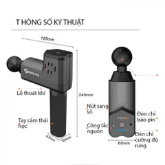 Máy Massage Toàn Thân Cầm Tay Booster T - Giảm Nhức Cơ Với 5 Tốc Độ & 6 Đầu Mát-Xa, Cải Thiện Lưu Thông Máu, Phục Hồi Nhanh Chóng