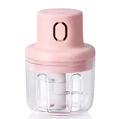 Máy Xay Tỏi Ớt Mini Tích Điện Tiện Dụng - Thiết Bị Xay Gia Vị Nhanh Chóng, Pin Sạc Tái Sử Dụng, Màu Hồng 250ml