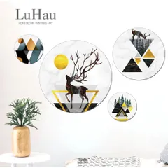 Set 04 Tranh Tròn Dán Tường Phong Cách Bắc Âu Scandinavian - Trang Trí Nhà Cửa Độc Đáo Và Sáng Tạo