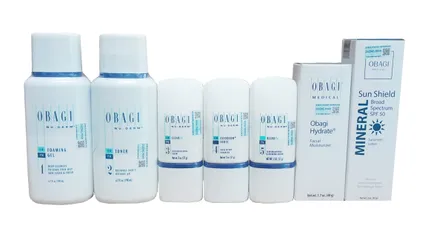 Bộ dưỡng trắng da Obagi Fx Starter System Norm-Oily - Set 7 sản phẩm cho da dầu, dưỡng trắng, mờ thâm hiệu quả, an toàn với 7% Arbutin
