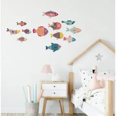 Bộ tranh cá decor trang trí tường Color Fishes - Thiết kế nổi độc đáo cho phòng khách, phòng ngủ, và không gian sống thêm sinh động