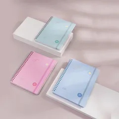Sổ tay ghi chép B5 gầy lò xo Deli 60 trang - Sổ nhiều màu nhẹ nhàng, giấy chống lóa, tiện lợi cho học sinh và dân văn phòng