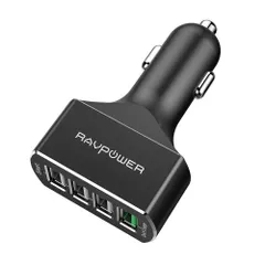 Tẩu sạc ô tô 4 cổng RAVPower RP-VC003 - Sạc nhanh Qualcomm Quick Charge 3.0, bảo vệ chống nóng và quá tải, 56W cho 4 thiết bị