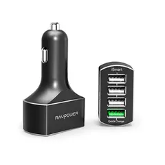 Tẩu sạc ô tô 4 cổng RAVPower RP-VC003 - Sạc nhanh Qualcomm Quick Charge 3.0, bảo vệ chống nóng và quá tải, 56W cho 4 thiết bị
