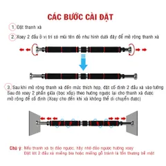 Thanh Ngang Xà Đơn Gắn Tường Tập Tại Nhà - Chất Liệu Thép Cao Cấp, Nhiều Kích Cỡ, Hỗ Trợ Tập Luyện Đa Dạng 60-150 cm