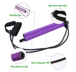 Thanh Tập Cơ Mông Đùi Pilates Bar - Dụng Cụ Hỗ Trợ Tập Luyện Tại Nhà, Săn Chắc Cơ Thể An Toàn, Chất Liệu Thép Cao Cấp