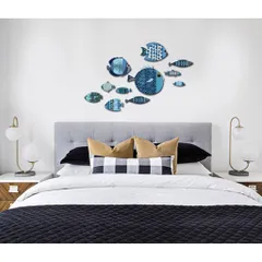 Tranh Decor Dán Tường The Little Blue Fishes - Chất Liệu Formex Bền Đẹp, Phù Hợp Trang Trí Nhà Cửa, 11 Mẫu Cá Xanh Tươi Mát
