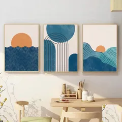 Tranh Canvas Treo Tường Vintage - Bộ 3 Bức Khung Gỗ PVC, Trang Trí Phòng Khách, Phòng Ngủ, Phòng Làm Việc 30x40cm và 40x60cm