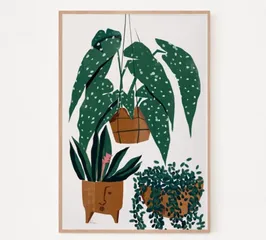 Tranh Trang Trí Họa Cây Xanh - Khung Nhựa Composite Kèm Đinh Móc Treo Tường - Điểm Nhấn Thiên Nhiên Cho Không Gian Nhà Bạn