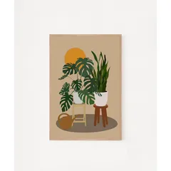 Tranh Treo Tường Họa Tiết Lá Cây Tropical Khung Gỗ Tự Nhiên - Trang Trí Không Gian Sống Tươi Mát và Độc Đáo