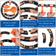 Vòng Lắc Eo Tự Động Đếm - Dụng Cụ Thể Thao Giảm Mỡ Bụng, Massage Cơ Bụng, Đồng Hồ Điện Tử Theo Dõi Quy Trình Tập Luyện