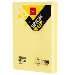 Giấy Nhắn Deli Vàng 76x101mm EA00453 - Giấy Ghi Nhớ Dễ Dàng Bóc Tách, 2 Tệp 100 Tờ, Dụng Cụ Học Tập Hữu Ích