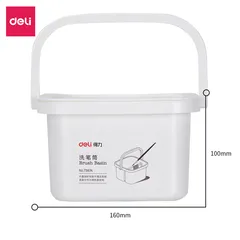 Xô Rửa Cọ Vẽ 2 Ngăn Bằng Nhựa Deli 73874 - Giúp Rửa Sạch, Vắt Nước, Thiết Kế Tiện Lợi Cho Nghệ Sĩ Vẽ
