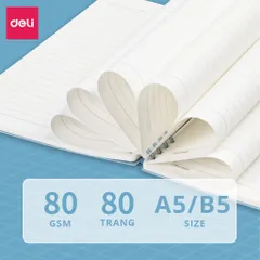 Sổ Tay Ghi Chép Deli A5 B5 Pastel 24202/24203 - Sổ Gáy Xoắn Chất Lượng, Phù Hợp Cho Tất Cả Mọi Đối Tượng