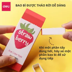 Gôm Tẩy Chì 2B Deli Cỡ Lớn 71050 - Tẩy Sạch, Màu Sắc Đa Dạng, Thiết Kế Gọn Nhẹ - Văn Phòng Phẩm Chất Lượng Cao