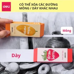 Gôm Tẩy Chì 2B Deli Cỡ Lớn 71050 - Tẩy Sạch, Màu Sắc Đa Dạng, Thiết Kế Gọn Nhẹ - Văn Phòng Phẩm Chất Lượng Cao