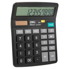 Máy Tính Để Bàn Deli E837 - 12 Số Kim Loại Siêu Bền, Màn Hình LCD Lớn, Dụng Cụ Học Tập Tiện Lợi, Quà Tặng Hữu Ích