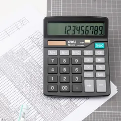 Máy Tính Để Bàn Deli E837 - 12 Số Kim Loại Siêu Bền, Màn Hình LCD Lớn, Dụng Cụ Học Tập Tiện Lợi, Quà Tặng Hữu Ích