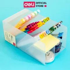 Ống Cắm Bút Deli 8934/8935/8936 - Đồ Dùng Văn Phòng Siêu Bền, Trang Trí Gọn Gàng Góc Học Tập, Chất Liệu Nhựa Cao Cấp
