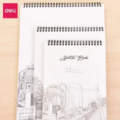 Sổ Phác Thảo Lò Xo Kép Deli 100gsm 40 Trang A4/B5 - Ghi Chép, Vẽ Mỹ Thuật, Phác Thảo Sáng Tạo