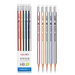 Vỉ 10 Bút Chì Gỗ Lục Giác 2B HB Kèm Đầu Tẩy Deli 33431 - Bút Vẽ Chất Lượng Cho Học Sinh và Nghệ Sĩ
