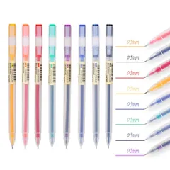 Bộ 8 Bút Gel Nước Nhiều Màu Ngòi 0.5mm Deli 33160 - Thiết Kế Thời Trang, Kẹp Tiện Lợi Cho Học Sinh Và Văn Phòng